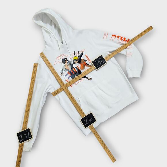 Naruto Sweatshirt Womens Medium Shippuden Anime Sasuke White Pullover hoodie - Picture 4 of 10